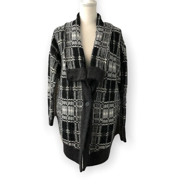 VICTORIA'S SECRET Cardigan Women's Oversized XS Black Mohair Wool Long Sweater - Picture 10 of 10